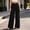 Black, variant on Women High Waist Button Fly Wide Leg Pants, Side Pockets Loose Casual Daily Long Trousers Gray XL(XL)