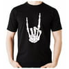 Horns Up Heavy Metal Sign T-Shirt Alternative Clothing Devil Skeleton Bone Hand