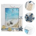 thumbnail image 2 of Miangastore 1PC Desktop Decoration Vertical Sailing Boat Wooden Photo Frame (White), 2 of 8