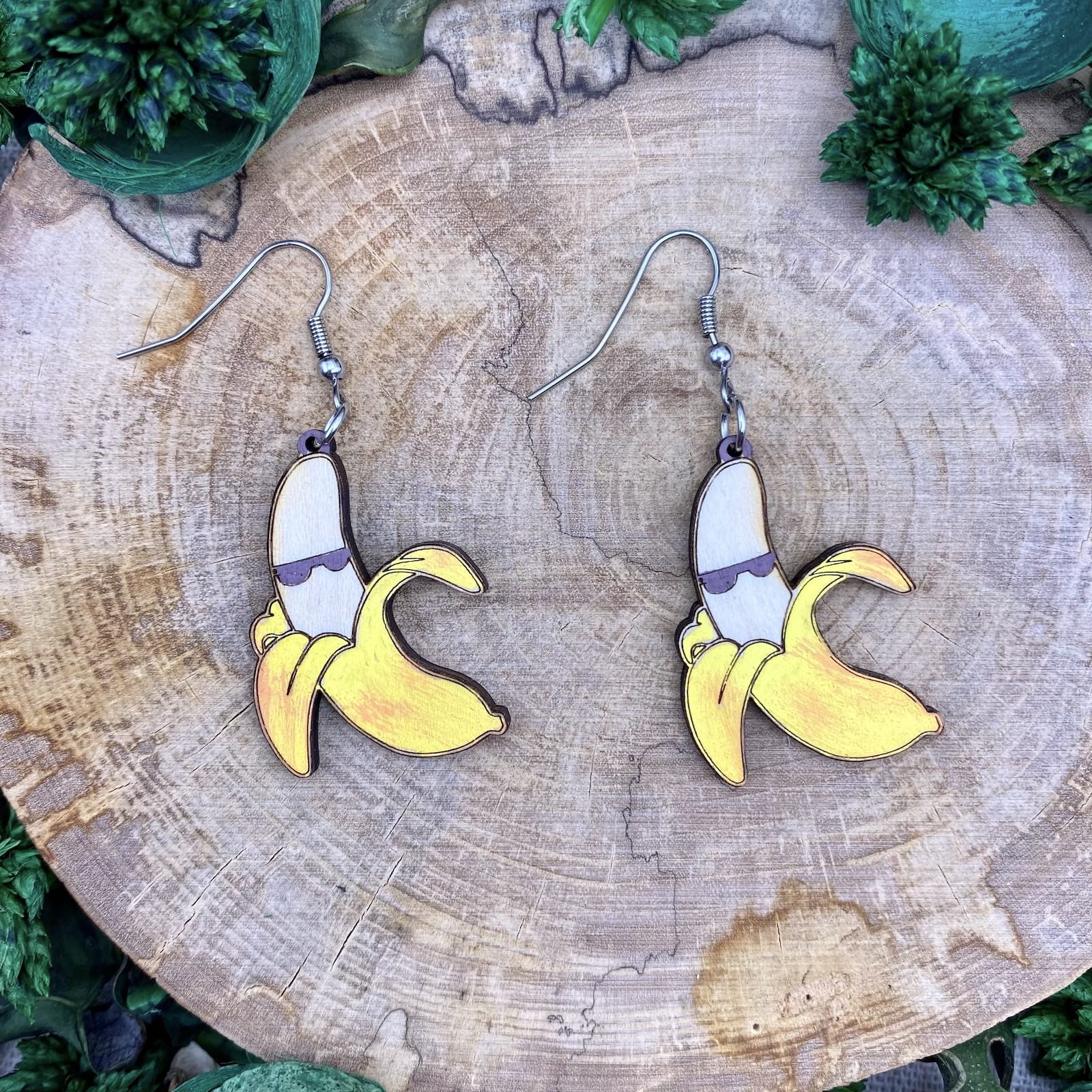 Banana Earrings Dangle Fruits Jewelry Gift for Women Funny