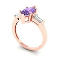 thumbnail image 2 of 2 ct Marquise Cut Simulated Alexandrite Three-Stone Engagement Ring for Women in 18K Rose Gold, 2 of 5