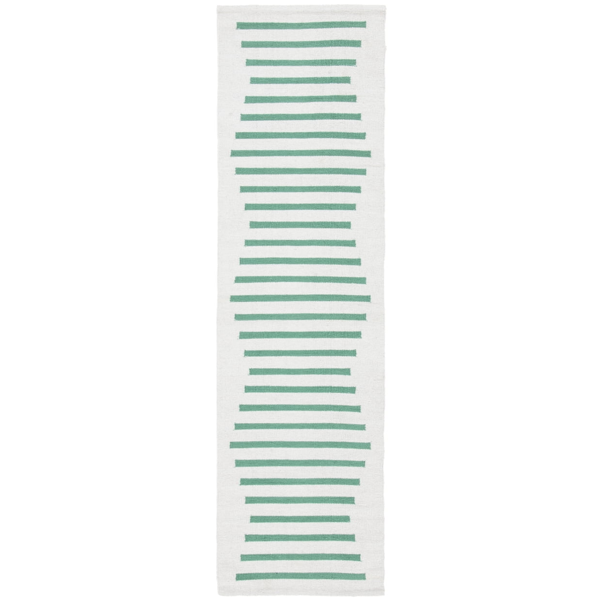 SAFAVIEH Montauk Amadine Striped Cotton Area Rug, Ivory/Dark Green, 4' x 6'