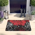 thumbnail image 2 of Red and Black Pioneer Flower Flannel Non Slip Door Rugs,Washable Door Mats Indoor,Decorative Door Mats,Dirt-Resistant and Absorbent Doormat for Entrance,Bedroom,Kitchen,Bathroom,31.5"x17", 2 of 4
