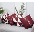 thumbnail image 6 of Modern Sofa Throw Pillow Cover, Solid Sewing Seam Double Sides Home Pattern Burgundy with Zipper Outdoor 16 Inch Decorative Square Pillows Cases Cushion Covers for Couch Patio Bedroom Decor, 6 of 6