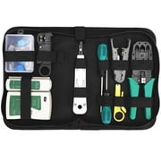Gaobige Network Cable Repair Maintenance Tool Kit Set 11 in 1 Portable Phone Cable Crimper 8p8c 4p4c 6p6c Connectors rj45 rj11 Cat5 Cat6 Cable Tester