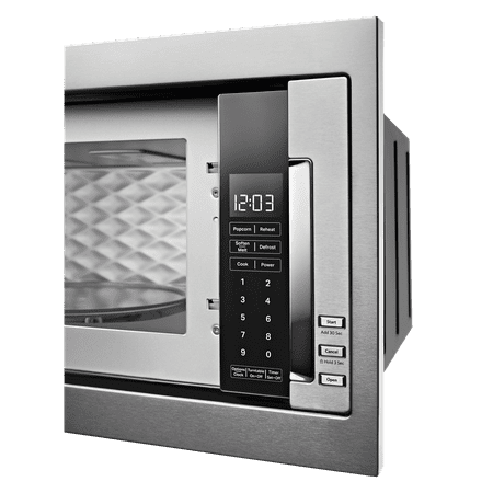 KitchenAid - 1.1 Cu. Ft. Built-In Low Profile Microwave with Slim Trim Kit - Stainless steel