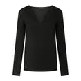 thumbnail image 4 of gakvbuo Plus Size Pullover Sweaters For Women Long Sleeve Sweatshirts Fall Tunic Tops Women Solid V Neck Long Sleeve Lace T Shirt Polluver Blouse Tops, 4 of 7