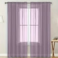 thumbnail image 6 of Elegant Semi Sheer Window Curtains for Living Room Bedroom Light Filtering Solid Color Drapes Rod Pocket Voile Panels, 6 of 8