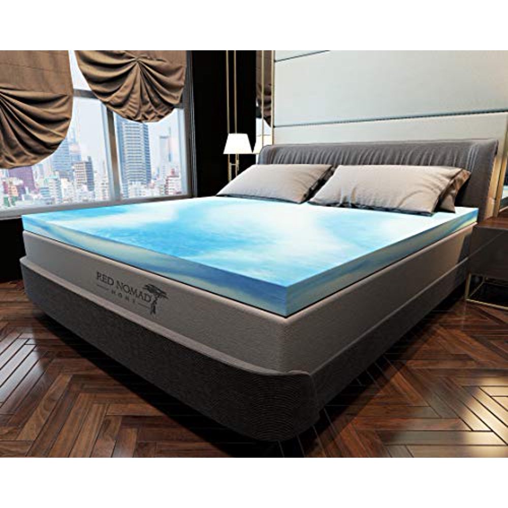 Red Nomad Gel Memory Foam Mattress Pad 2 Inch King Mattress Topper