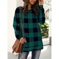 thumbnail image 2 of Jersey femenino a cuadros de manga larga para mujer sudadera deportiva con parte inferior dividida con capucha informal para niña, verde, XL Advancent AP003845-10, 2 of 3