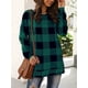 thumbnail image 2 of Suéter femenino a cuadros de manga larga para mujer Sudadera deportiva con abertura en la parte inferior Casual con capucha para niña, verde, XXL Inevent AP003845-11, 2 of 3