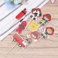 thumbnail image 2 of 48PCS Practical Cake Decoration Use Toppers Fire Truck Firefighter Theme Cake Toppers Fruit Picks Cake Decorating Toppers, 2 of 9