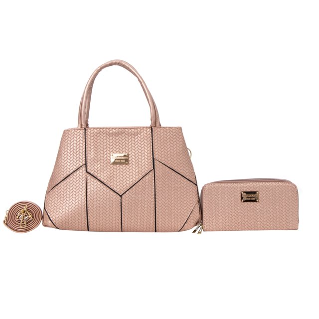 Set de Bolso y Cartera de Moda FANA para Mujer Alía Oro Rosado FANA Bolso de Mano