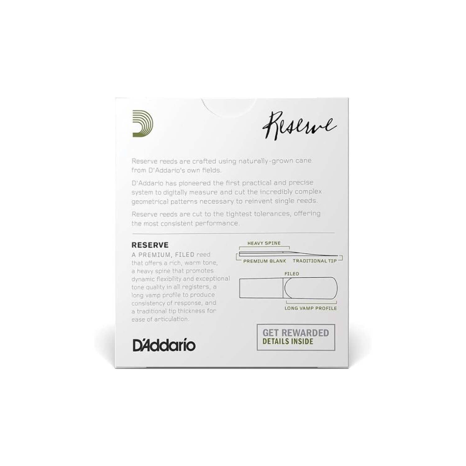 D'Addario Reed Reserve Alto Saxophone Strength: 2.0 (10 Sheets) Filed Cut DJR1020
