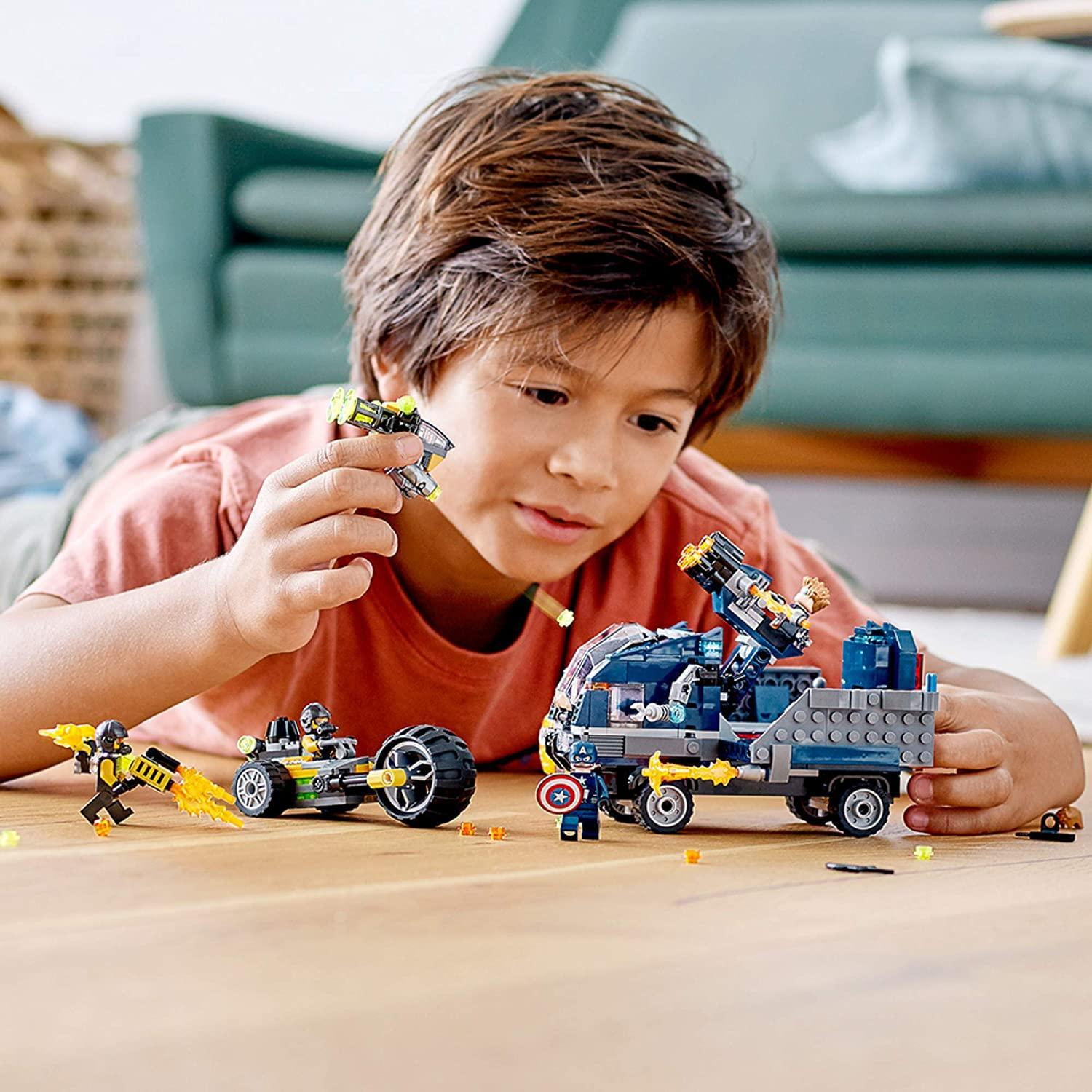 LEGO Marvel Avengers Truck Take Down 76143 Captain America and Hawkeye Superhero Action Cool Minifigures and Vehicles 477 Pieces Walmart