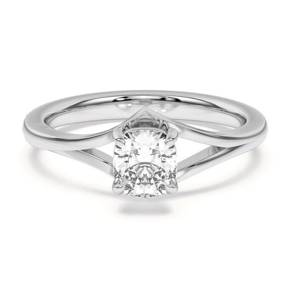 Veda Jewel Cushion Cut Simulated Chevron Duo Solitaire Engagement Rings - 1.76 Ct Simulated Rings - 14K White Gold Plated Wedding Promise Jewelry Rings for Her - Women’s Simulated Rings