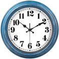 thumbnail image 1 of Reloj de pared JENLYSTIME retro de 30 cm, silencioso, no hace tictac, azul, 1 of 8