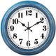 thumbnail image 1 of Reloj de pared JENLYSTIME retro de 30 cm, silencioso, no hace tictac, azul, 1 of 8