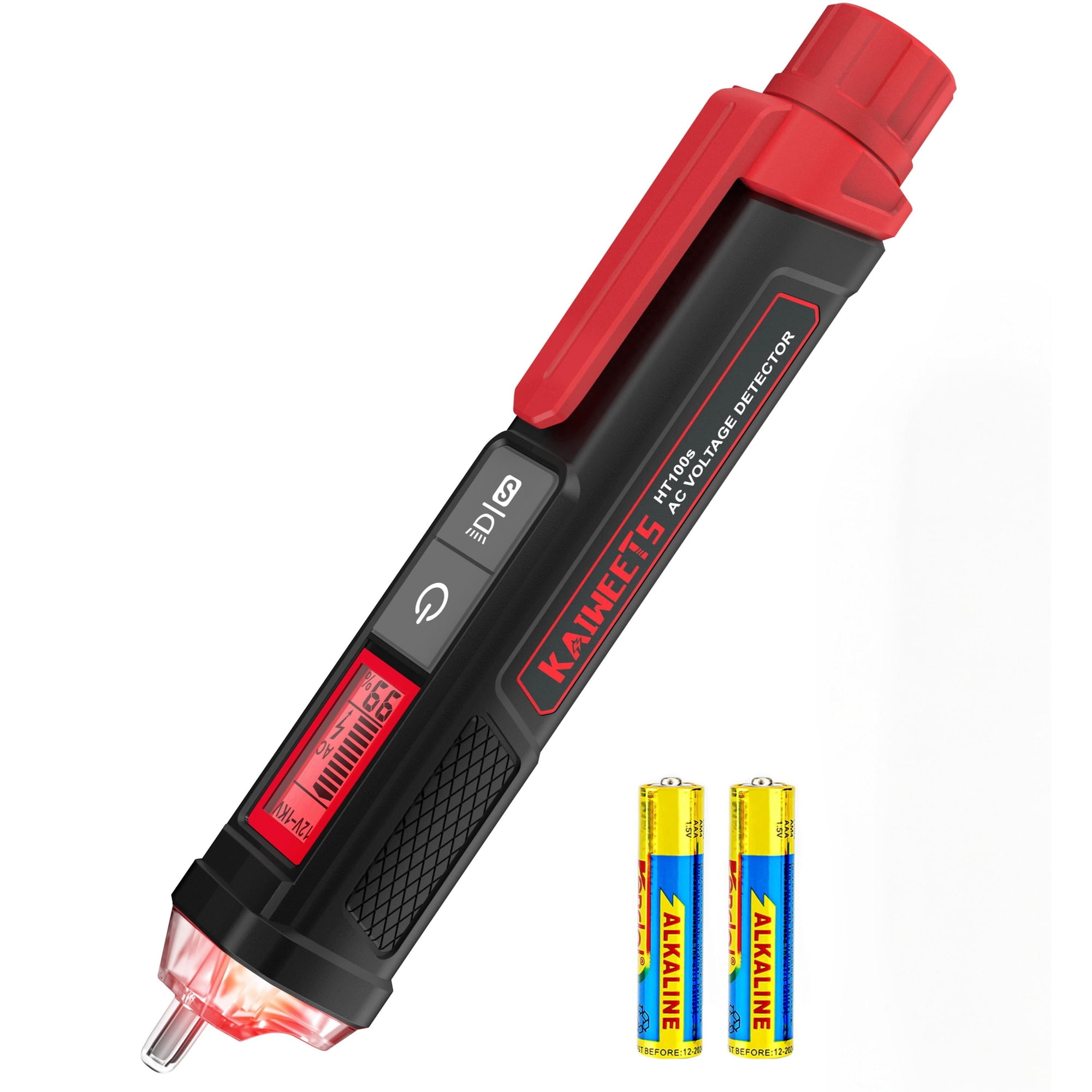 KAIWEETS Non-Contact Voltage Tester Pen, Electrical Tester with Dual Sensitivity Modes, LCD Display, Signal Percentage, Buzzer Alarm, Wire Breakpoint Finder, Live/Null Wire Tester