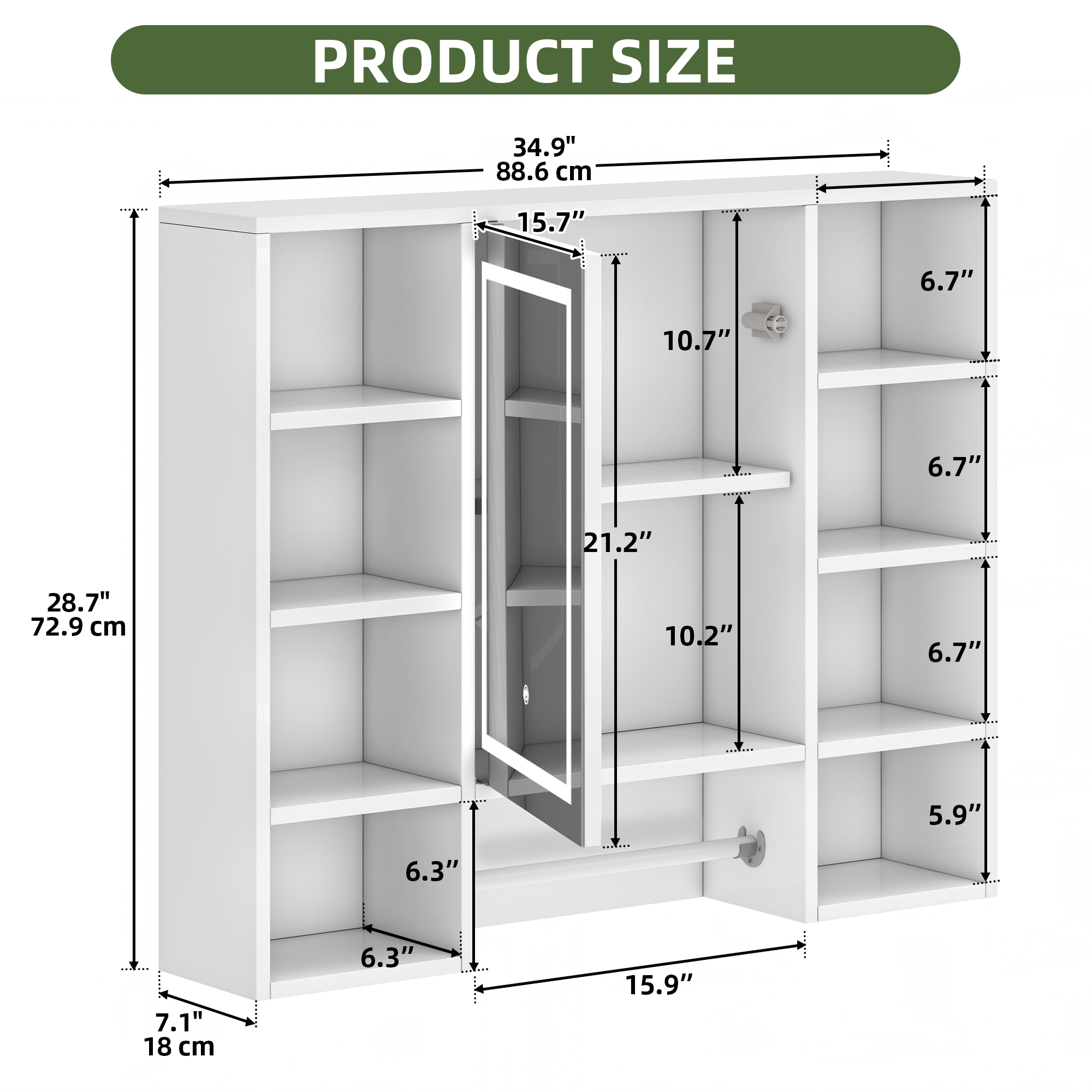 Uforic Wall Mount Medicine Cabinet with LED Lights & Mirror for Bathroom Storage, White