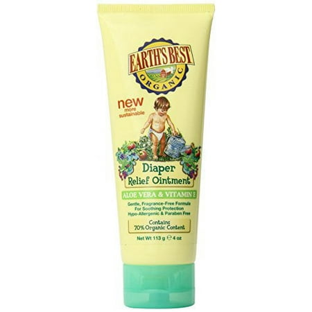 Earth's Best Organic Diaper Relief Ointment, Aloe Vera & Vitamin E, 4 Ounce
