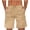 Khaki, variant on Cotton Linen Shorts for Men Summer Casual Lightweight Elastic Waist Relaxed Fit Straight Leg Beach Shorts with Pockets