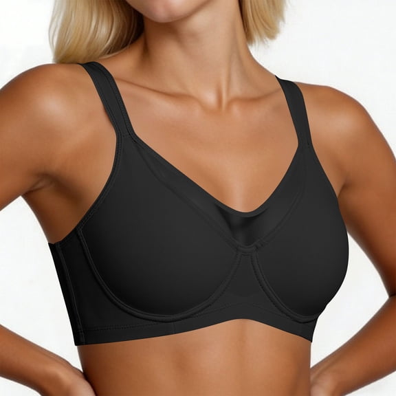 Gytharion Women's Plus Size Sports Bras with Underwire Thin Breathable Push Up Bras Full Coverage Underwear Bras,32C-46C