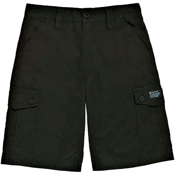 Matix Youth Cargo Short's with Six Pockets and Adjustable Waistband, Black, Size 12