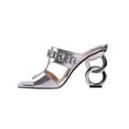 thumbnail image 3 of Ninety Union Rio Metallic Heel Embelished Slide, Silver, 10, 3 of 5