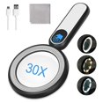 thumbnail image 3 of Rechargeable Magnifier with Light, Handheld Luminous Magnifier 21 LED 3 Modes Lighting Book Magnifier, 3 of 5