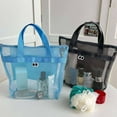 thumbnail image 6 of Mesh Beach Bags and Totes - Holds Toys, Towels, Sand Away - For Children's Toys, Market, Grocery, Picnic Dark Blue, 6 of 8