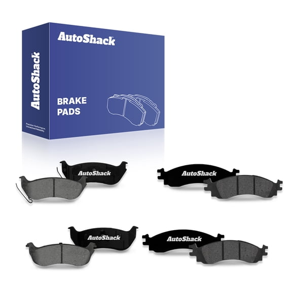 AutoShack Front & Rear Premium Ceramic Brake Pad Set for Ford & Mercury, Explorer 2006-2010 Explorer Sport Trac 2007-2010 Mountaineer 2006-2010, 4WD RWD AWD V6 4.0L V8 4.6L