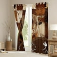 thumbnail image 3 of Feelyou 3D Highland Cattle Curtains Pack of 2 (42x84 Each) for Teen, Western Cowboy Cowgirl Curtains Blackout, Rustic Horse Animal Bedroom Curtains, Curtains and Drapes Decor, 3 of 6