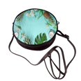 thumbnail image 4 of Zufioo Tropical Pineapple Print Leather Shoulder Round Bag, Waterproof Leather Crossbody Bag, Detachable Shoulder Strap and Carrying Loop, Women's Luggage Accessories-One Size, 4 of 5
