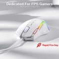 thumbnail image 3 of Ratón para juegos Redragon M612 Predator RGB 8000 DPI con cable blanco, 3 of 8