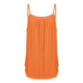 thumbnail image 4 of Yubnlvae Ladies' Loose Fit Pleated Square Neck Tank Top - 2025 Summer Sleeveless Flowy Vest Basic Cotton Tee - Casual Streetwear Blouse for Everyday Outings (XS-XXXL) (Orange | XL), 4 of 7