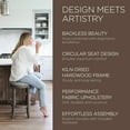 thumbnail image 6 of Maven Lane Eva Bar Stool in Reclaimed Oak Finish w/ Ash Grey Fabric, Set of 2, 6 of 6