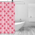 thumbnail image 2 of Shower Curtain, Pinkdot pattern Waterproof Fabric Plastic Shower Curtain, Drying Fast Bathroom Curtain with 9 Buttonholes, Ruffle Shower Curtain 60x72in, 2 of 8