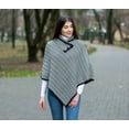 thumbnail image 2 of SAOL Ladies Herringbone Poncho Sweater Soft Wool Blend Irish Cape, 2 of 5