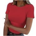 thumbnail image 2 of Blouses for Women Women Sexy Short Sleeve Sequins Loose Polluer Solid V Neck Blouse Shirt Plus Size Womens Tops Short Sleeve Shirts for Women, 2 of 6