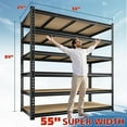 thumbnail image 2 of 55" W Storage Shelves, 3060LBS Garage Shelving Heavy Duty, 6-Tier Heavy Duty Shelving, Adjustable Metal Shelving Unit for Garage, Warehouse, Pantry, Kitchen, 55" W × 24" D × 84" H, Black, 2 of 17