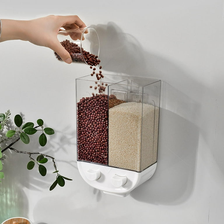 Wall-Mounted Food Storage Dispenser Grains Rice Box Candy Organizer