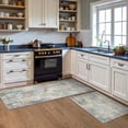 thumbnail image 3 of Kitchen Rugs Sets of 3 Non Slip Washable Kitchen Mats for Floor, Waterproof Abstract Kitchen Runner Rug, Floor Mat Carpet for Hallway, Laundry, Sink, Entryway, Bathroom, Green&Brown, 3 of 5