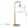 thumbnail image 5 of Evelyn&Zoe Harrison 27" Tall Arc Table Lamp with Glass Shade, Brass/Clear, 5 of 7