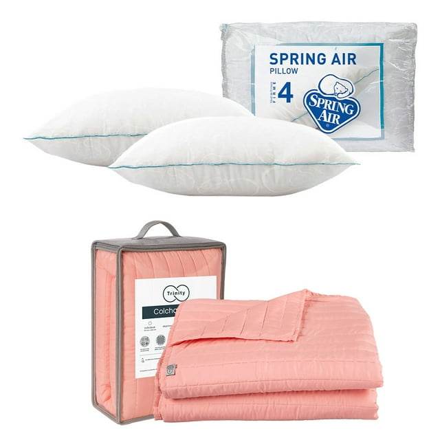 Colcha Matrimonial Acabado Ultrasónico Trinity Rosa + 2 Almohadas