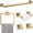 5-pcs Gold, variant on Matte Black Towel Bar Set 5- Bathroom Hardware Accessories Set,23.6 Inch Modern Towel Holder Set SUS304 Stainless Steel Towel Rack Set for Bathroom,Wall-Mounted