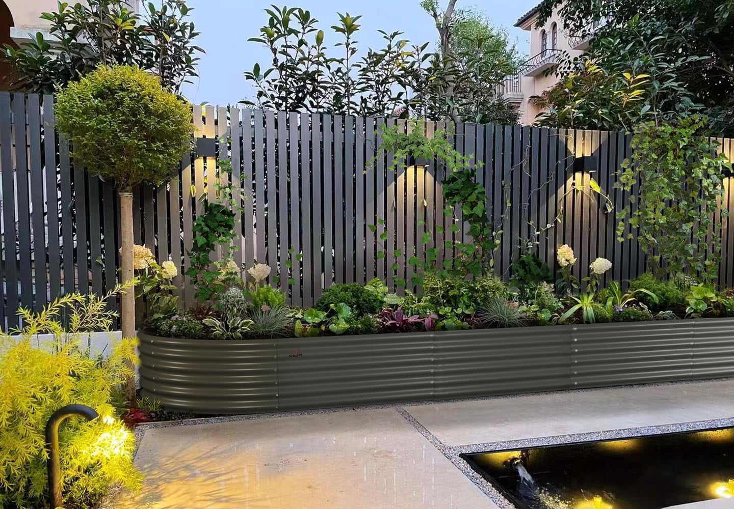 Anleolife 2 PACK 12x3x1.5 ft Galvanized Raised Garden Beds Outdoor, Oval Extra Large Metal Planter Box for Planting Vegetables Flowers Herb, Anti-Rust, Quartz Grey