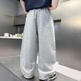 thumbnail image 6 of CONZONE Boys Baggy Sweatpants Casual Jogger Pants For Child Elastic Waist Solid Color Wide Leg Athletic Trousers With Pockets, 6 of 8