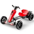 thumbnail image 2 of iRerts 12V Powered Pedal Go Kart, Ride on Toys Go Kart for Kids Boys Girls, Kids Ride on Go Cart with Music, LED Light, Horn, Forward Backward, Kids Birthday Gifts for 3-6 Ages, Red, 2 of 11