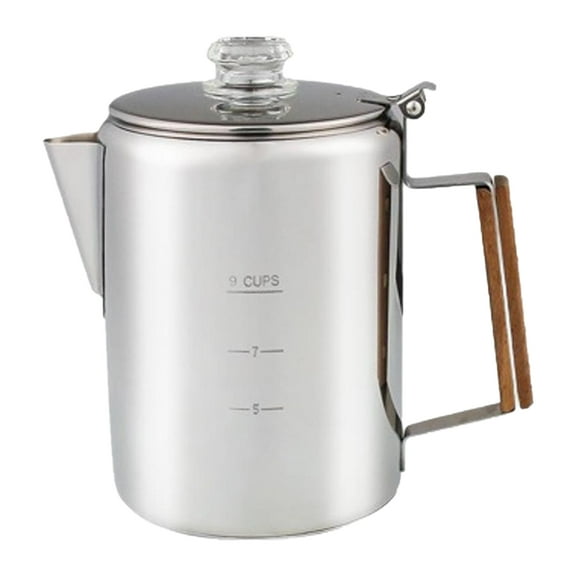 Stainless Steel Coffee Maker for Camping and Home Use 9 Cup Coffee Percolator